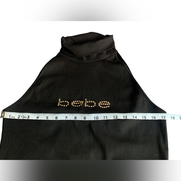 NWOT Bebe Women Black High-Neck Maxi Dress, Large, 92%polyester, 8 Spandex - Picture 9 of 12